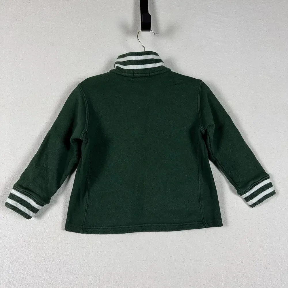 Polo Ralph Lauren Toddler‎ Quarter Zip Sweater Size 4T Green Stripe Collar